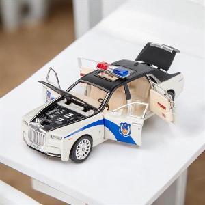 Mô hình xe cảnh sát Rolls-Royce Phantom Police 1:24 có đèn còi