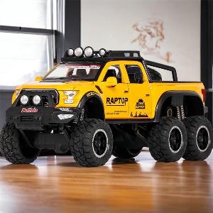 Mô hình xe bán tải Ford Raptor 6 bánh F150 6x6 1:28 form mới