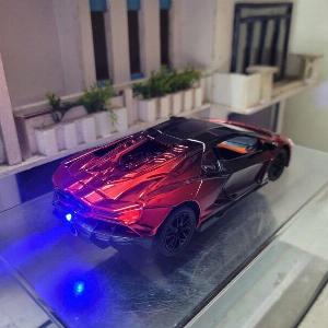 Mô Hình Xe Lamborghini Revuelto 1:24 Đỏ Đen Có Phun Khói Hợp Kim Cao Cấp - Có Đèn, Âm Thanh, Mở Cửa