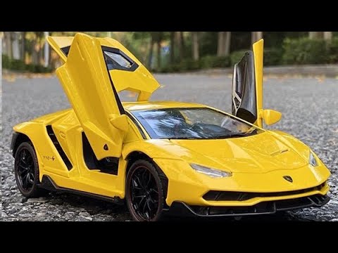Review mô hình xe Lamborghini LP770 1:23 màu vàng hợp kim full cửa - mohinhxe.net